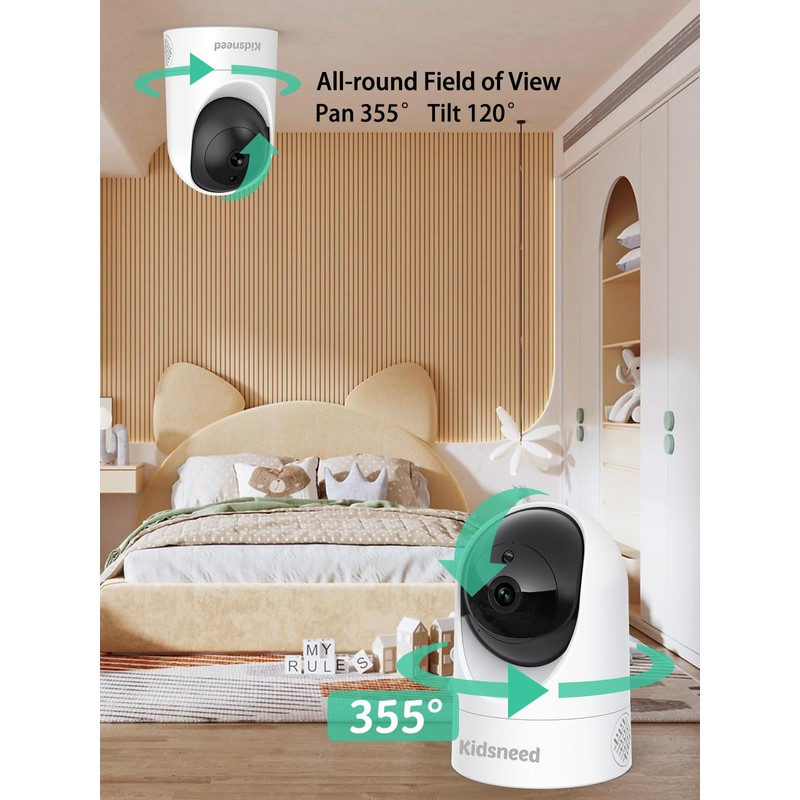 Kidsneed 5" Split Baby Monitor with 2 HD 720P Cameras