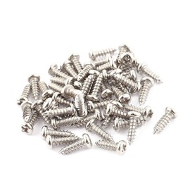 sourcingmap 50 Pcs M2.6x8mm Stainless Steel Phillips Round Head Self Tapping Screws Bolts