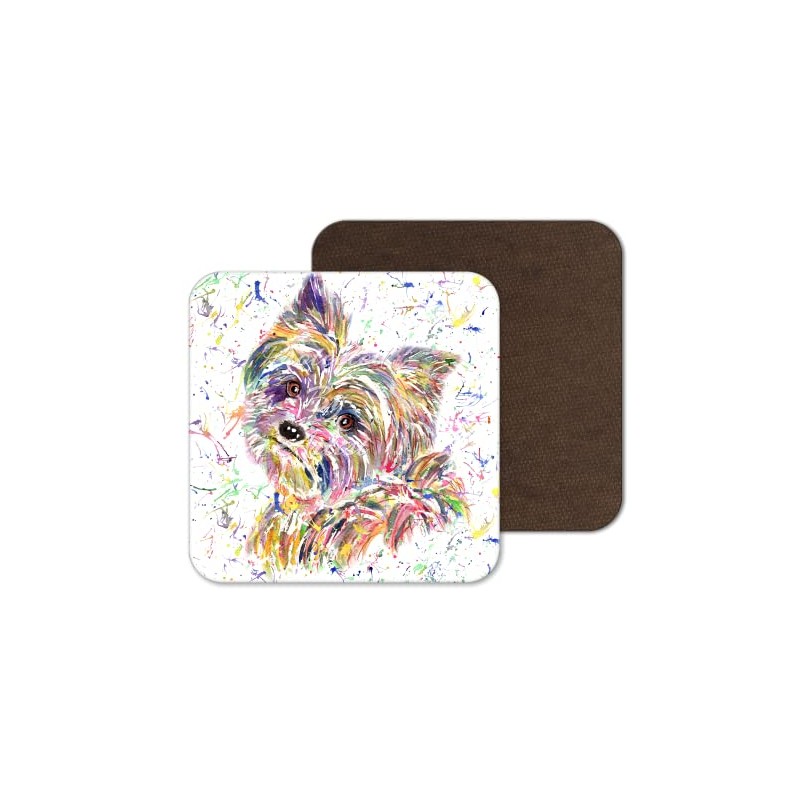 Coaster Yorkshire Terrier Yorkie Dog Pet animal Coasters Watercolour Art
