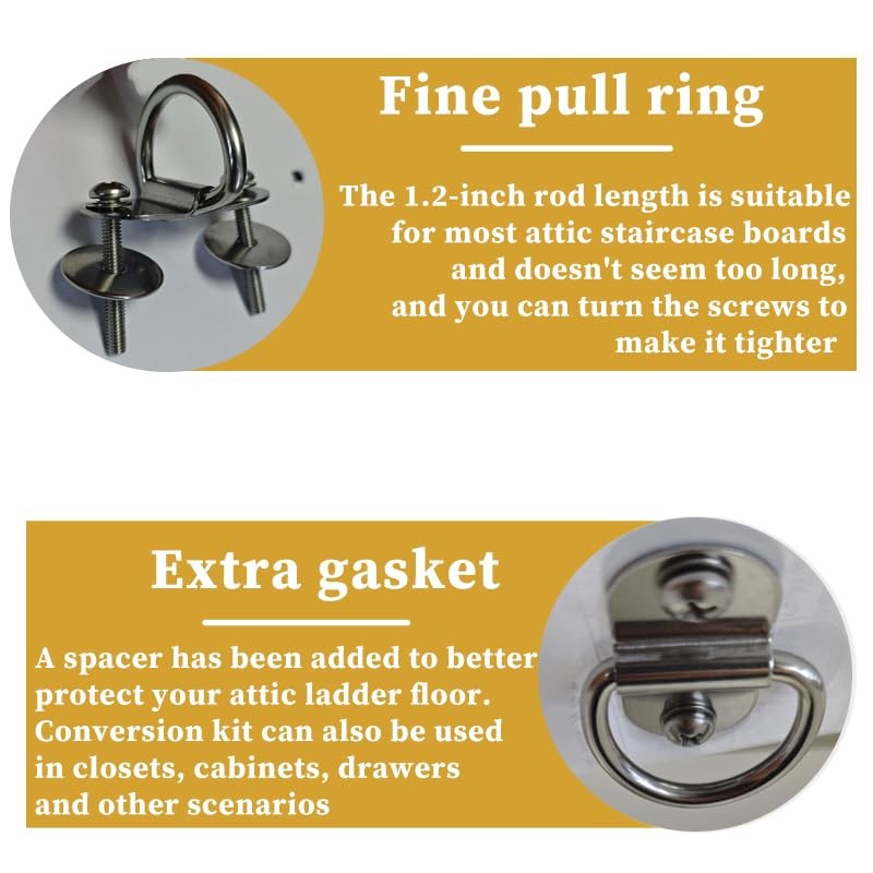 TAROTKIN Attic Ladder Door Pull Down Hook Cord Stair System