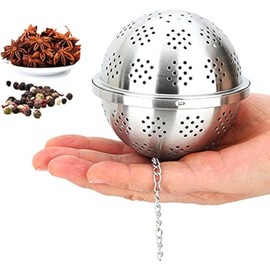 Spice Ball for Cooking, Seasoning Ball, Spice Infuser, Tea Ball Filter, with Extended Chain Hook for Enhancing Soups, Stews, Cider, Wine, and Especially Brewing Tea (Style 1, One Size)