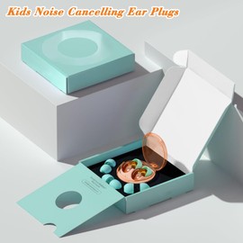 GROVL Kids Noise Cancelling Ear Plugs, Relieve Children's Anxiety,Stress Reusable -8 Ear Tips in XS/S/M/L for Home, School, Study, Travel, Playtime & Beyond Sleeping (6-12 yrs)