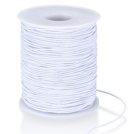 1mm x 100m/328 ft White Elastic Cords,Elastic String for Bracelet Making