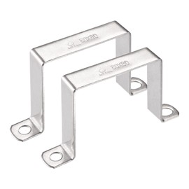 TA-VIGOR 2Pcs U Shaped Connector Bracket, 80mm x 80mm Stainless Steel Bracket Stainless Steel Pipe Clamp, Heavy Duty Conduit Clamps for Door Closed Bar Holder Strut, Pipe Tube Wire Fixing