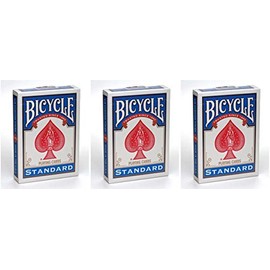 Bicycle Playing Cards - Poker Size, [Colors May Vary: Red, Blue or Black] - 3 Pack