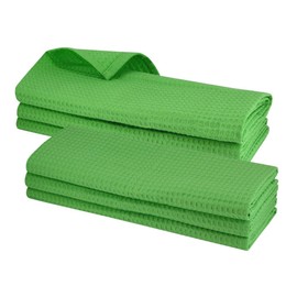 6 Intense Green Tea Towels Made of 100% Cotton, Waffle Piqué, Apple Green, Kitchen Towel, Cleaning Cloth, Towel, Tea Towel, Rich Green