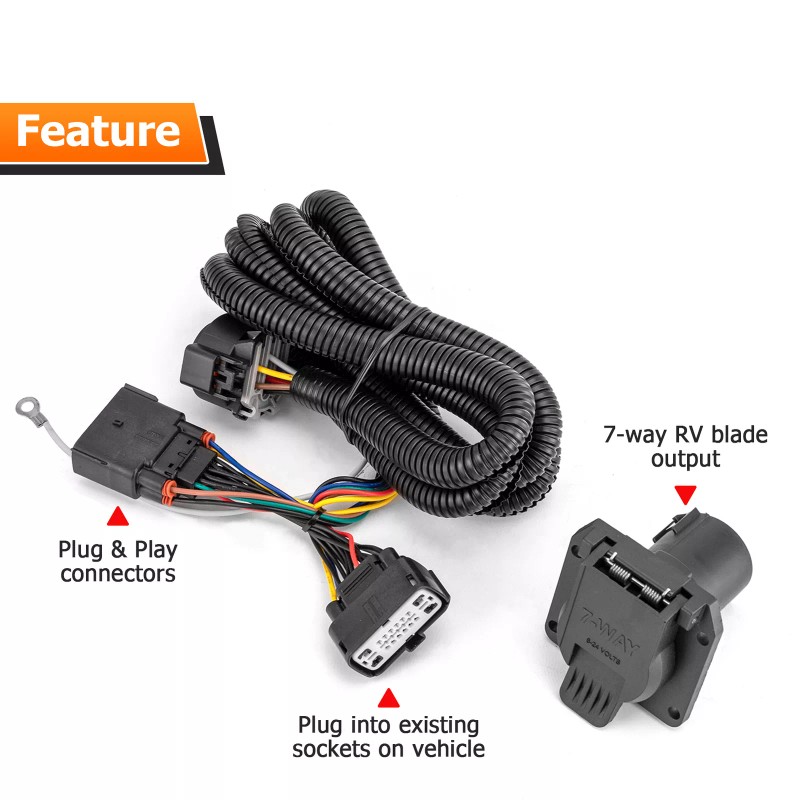 WEISEN 7 Pin Trailer Wiring Harness Connector For Ford F-150