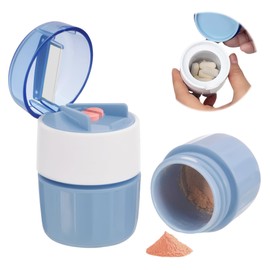 3 in 1 Tablet Mortar Pill Mortar Tablets Crushing with Tablet Cutter Tablet Mill with Tablet Compartment Multifunctional Tablet Shredder Tablet Divider Pill Divider