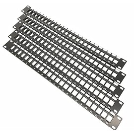 Metal Master - 5 Pack Rackmount or Wall Mount 24 Port UTP Keystone Patch Panel (Unshielded Blank Patch Panel for Keystone Jacks UTP Keystone Panel), Black