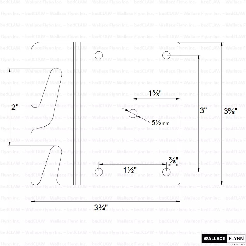 bedCLAW Retro Fix Offset Hook Plate Adapter, Repair Failed Wood