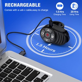 Rechargeable Finger Ring Wireless Presenter Clicker for PowerPoint, Keynote, Mac, Laptop - USB Presentation Remote with 2.4GHz RF