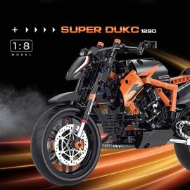 Unativer Motorcycle Model Building Block Kit for Superduke 1290R, 579 PCS 1:8 Super Motorcycl Construction Toys, MOC Racing Motorcycle Building Kit Superbike Model Present for Kid Adult (60501)