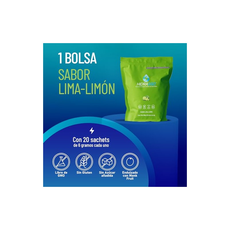 Hidra2go, Electrolitos Sin Azucar, Con Vitamina C, Complejo B, Magnesio