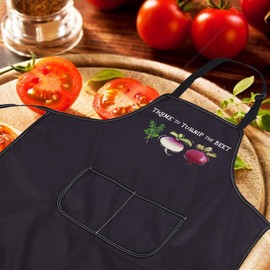 CENWA Funny Vegan Aprons Vegetarian Apron Vegan Food Thyme to Turnip the Beet Cooking Kitchen Apron with Pockets (TURNIP THE BEET UK)
