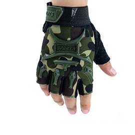 Long Keeper Kids Half Finger Sports Gloves Anti-Slip Cycling Gloves for Boys Girls for Bike Scooter Skateboard (Camon-M)