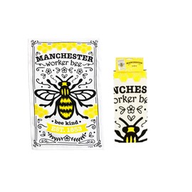 Beyond Happy High Definition 100% Cotton Manchester Worker Bee Tea Towel – Heavy Duty Manchester Souvenir Gift for Kitchen