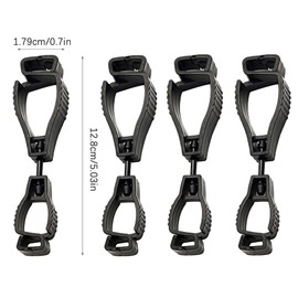 RoxNvm Glove Clips, Glove Clip Holder, 4 PCS Glove Grabber Clip Safety Work Glove Clip Glove Keeper, Glove Clamp Grabber Catcher Labor Glove Holder Guard Work Safety Clip for Work Gloves (Black)