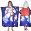 Ythuil Toddler Hooded Beach Towel, Space Towel for Ages 3-10