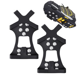 1 Pair Of Anti-Slip Spikes, Ice And Snow Non-Slip Shoes, Shoe Spikes, 10-Tooth Ice And Snow Traction Spikes, Stainless Steel Shoe Spikes