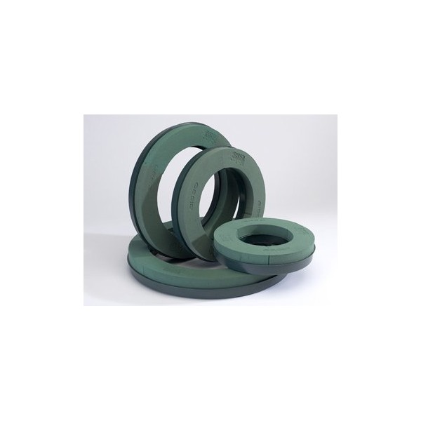 36cm (14") OASIS FLORIST PLASTIC BASE WET FOAM WREATH RING