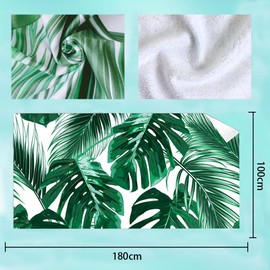 SXCCNW Microfibre Beach Towel, Microfibre Bath Towel, Large, Lightweight and Thin Portable Sauna Towel, Bath Towel for Fitness, Travel, Sports, Hiking, Outdoor, Sauna, Yoga, 100 x 180 cm, Rainforest