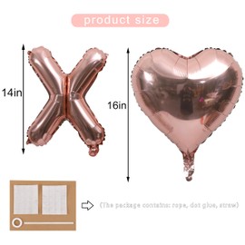 Valentines Day XO Love Balloons - Valentines Day Party Decoration Supplies, XO Letters And Red Heart Balloons, Wedding Bridal Shower Engagement Party Decor, Valentines Day Balloons Photo Props