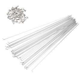 PATIKIL 14G Bicycle Spokes 284 Mm/11.18 Inch, 36 Pcs Stainless Steel J Bend 2mm Mountain Bike Spokes with Brass Nipples for City Road Bike Electric Bike MTB Wheel Spokes, Silver
