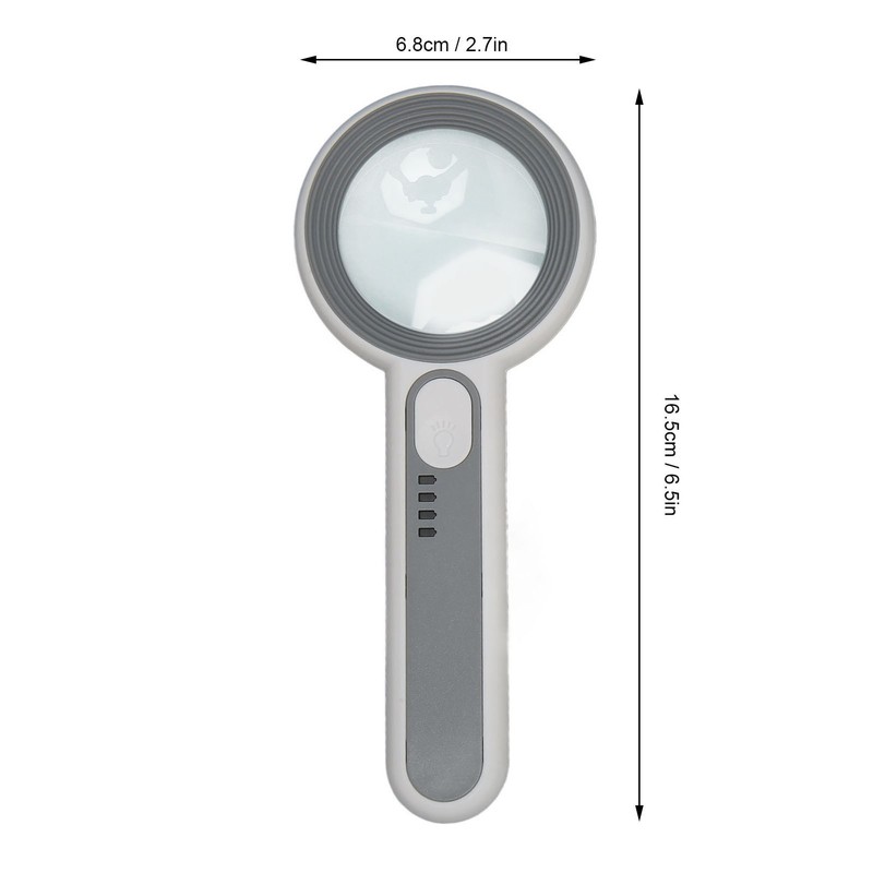 Handheld Magnifying Glass 5x Rechargeable Touch Control LED Light Handheld