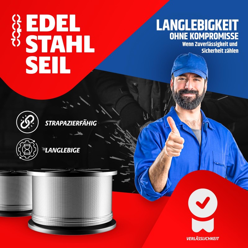 50 m stainless steel wire rope cable 2 mm cordage