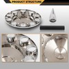 CNNELL Chrome Front Axle Complete Wheel Cover Set with Hub