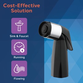 Plumb Craft Black Kitchen Sink Sprayer with Hose Attachment 7635100T, Water Hose and Kitchen Sink Sprayer Replacement, Thumb-triggered Head, Versatile Sink Accessory for Home Improvement