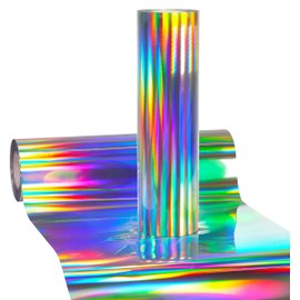 VViViD V2 HTV - Película de vinilo de transferencia térmica (plata holográfica, 10 x 5 pies)