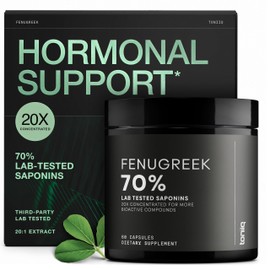 Toniiq Fenugreek Capsules - Ultra High Potency 20:1 Extract with 70% Saponins - Highly Concentrated - Third-Party Lab Tested - 60 Capsules