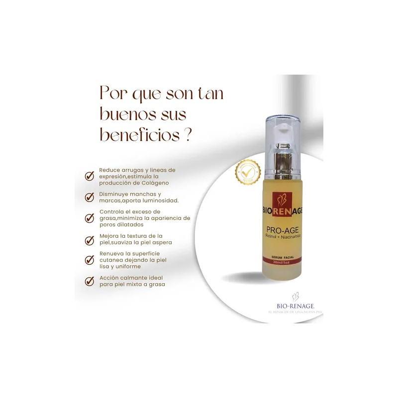 Serum Facial Retinol Niacinamida Antiedad Luminosidad 30ml