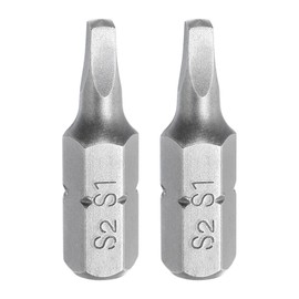 HARFINGTON 2pcs Square Head Screwdriver Bits 1/4" Hex Shank SQ1 Magnetic Head 1" Length S2 Steel Screw Driver Drill Bit for Repair Work Electric Screw Driver
