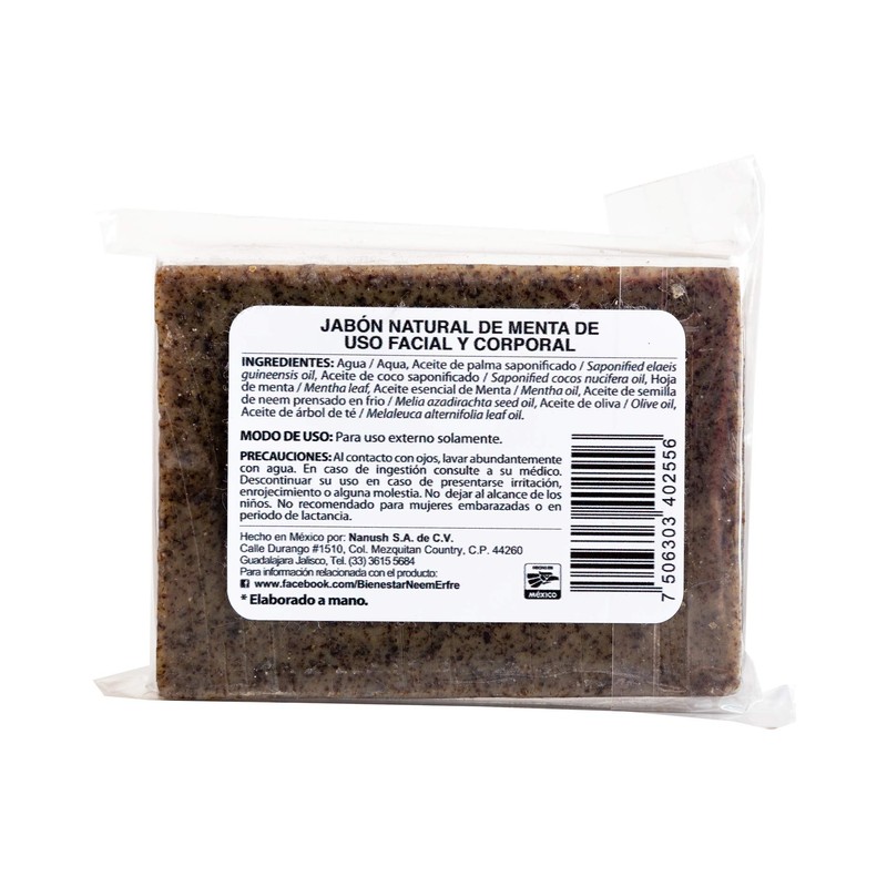 bienestar NEEM ERFRE Jabón Natural Artesanal Menta con Aceite Neem