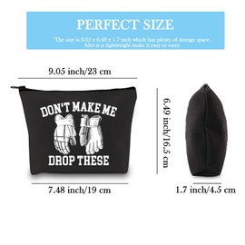 Hockey Player Cosmetic Bag Hockey Makeup Bag Ice Hockey Player Inspiration Gift Don’t Make Me Drop These Travel Zipper Pouch (Drop These Bag CA)