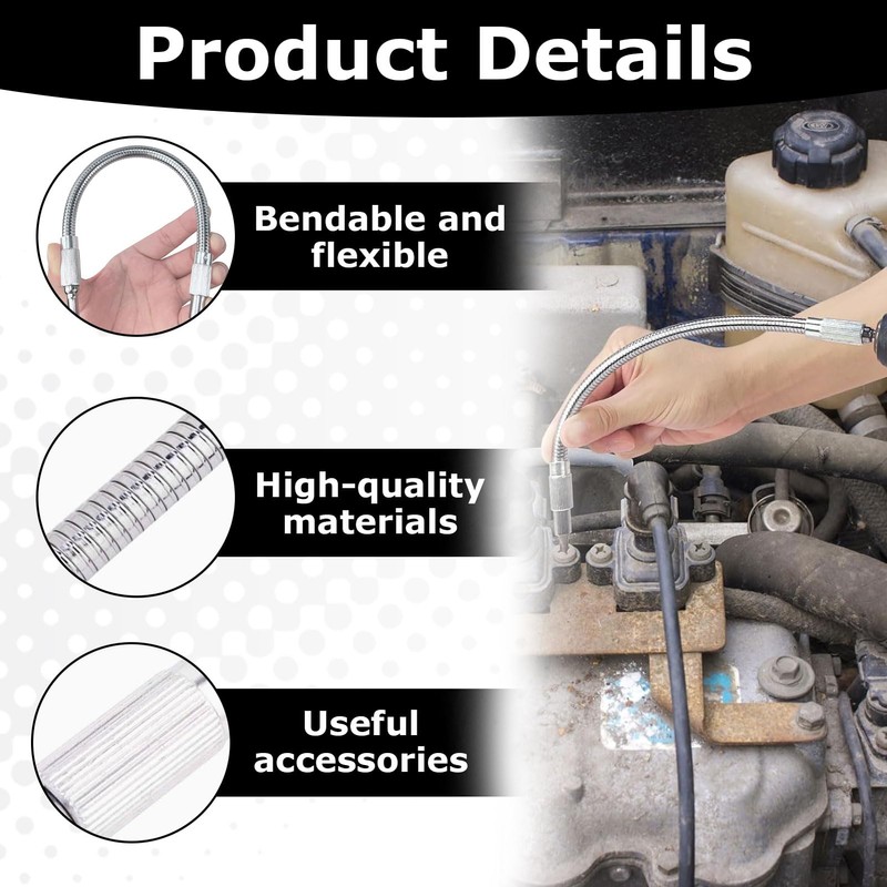 Pack of 2 bit extensions, flexible shaft, bit extension, bit
