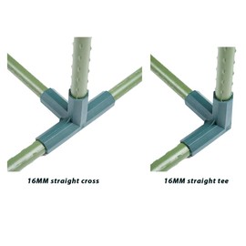 8Pcs 16mm/0.6inch Green Plastic 2 Types Fitting Greenhouse Frame Building Connector 3 Way 4 Way Corner Tube for Grape Trellis Shed Gardening Plant Stakes