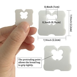 Howinn 100 Pieces Reusable White Plastic Bread Bag Clips Keep Your Food Fresh Longer After Opening 7/8 x 7/8 inches