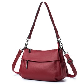 MFFOR Shoulder Bag, Genuine Leather, Women's 2-Way Crossbody Bag, Handbag, Crossbody, Shoulder Bag, Handheld, Zipper Pocket, Lightweight, Small, Stylish, Large Capacity, Soft, Simple, Casual,