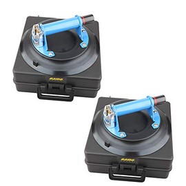 A Pair of DAMO 10" Vacuum Suction Cups for Glass & Granite Lifting,Heavy Duty Glass Lifter with metal Handle,Suction Cup with Hand Pump, with Free Case