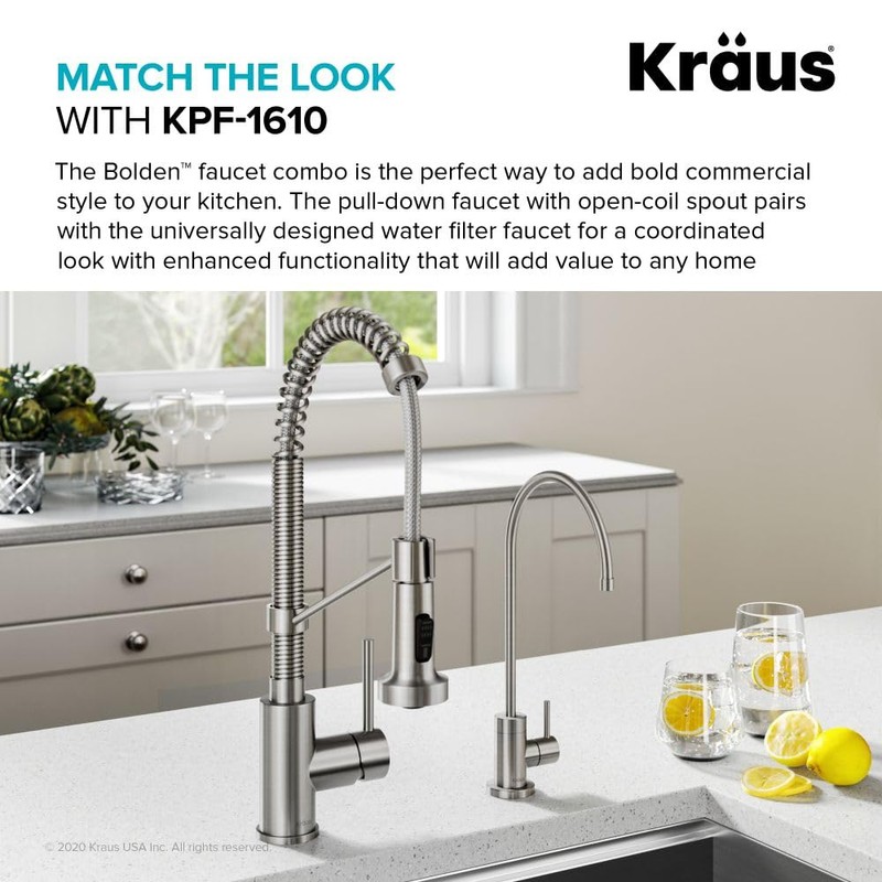 KRAUS Purita 100% Lead-Free Kitchen Water Filter Faucet in Spot