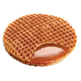 Daelmans Stroopwafel Caramel - The Original Stroopwafels, Toasted Dutch Waffle Cookies w/a Creamy & Buttery Filling, Made In Holland, Individually Wrapped - Caramel Cookie Waffles, 8x1
