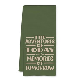 JFFTLL Retro Green Camping Kitchen Towels, Camping Gifts for Women Men Dish Tea Towels for Kitchen Campsite Decor, Camper Gifts Decorative Hand Towel for Bathroom Decor, 16x24 Inch