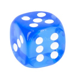 WeLoveBeads W6 Cube (16 mm) in Cloud Blue/White Dots - Made in Germany - Pack of 5