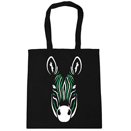 Hippowarehouse Zebra face Tote Shopping Gym Beach Bag 42cm x38cm, 10 litres