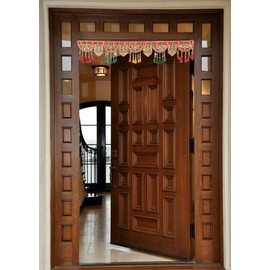 Handcrafted Toran Swastik Door Toran Decorative Hanging Bandanwar for Parties Wedding Puja Pooja Indian Traditional Festival Diwali Decorations Bandhanwar for Home Entrance Temple Gifts (Size:-42")