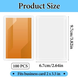 100 Pack 2.5x3.7-Inches Transparent Universal Thermal Laminating Sheets, Self-Sealing Laminating Pouches Business Card, Pouches Premium Films for Work Permits Pass Cards Student ID Cards