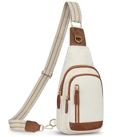 Senbers Sling Bag for Men Women Cross Body Backpack Shoulder Bag for Hiking Waterproof for Travel Sling Backpack (Beige)